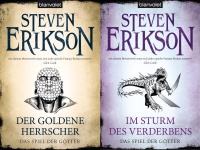 Cover der Bücher "Der Goldene Herrscher" und "Im Sturm des Verderbens" von Steven Erikson